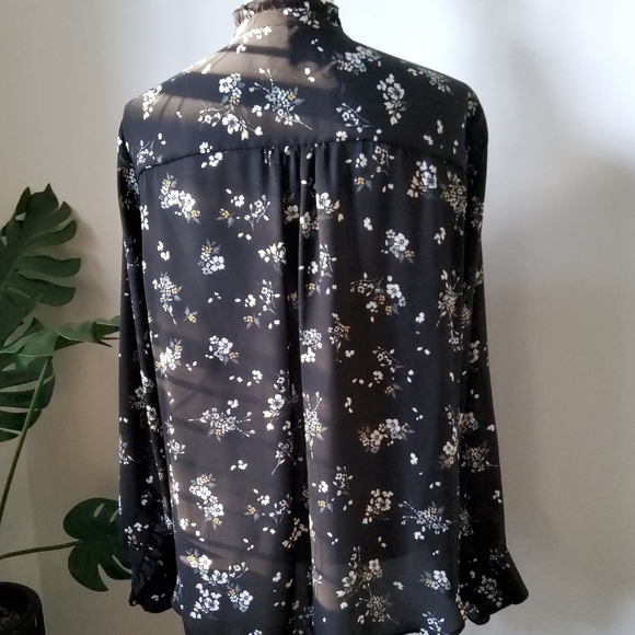 H&M Black Floral Print Blouse - Picture 9 of 12